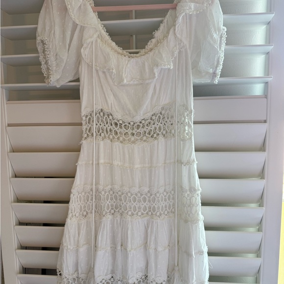 Free People White Lace Mini Dress - Picture 1 of 8